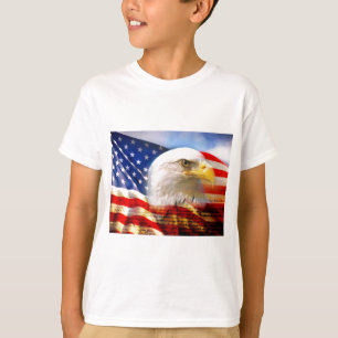 Camiseta Bandera americana Eagle calvo