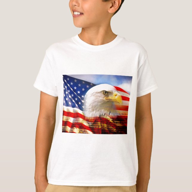 Camiseta Bandera americana Eagle calvo (Anverso)