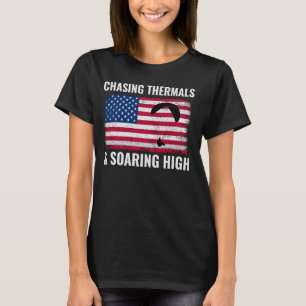 Camiseta Bandera Americana EE.UU. Piloto de parapente Pat