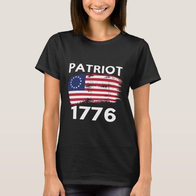 Camiseta Bandera americana el | 1776 patrióticos de Betsy (Anverso)