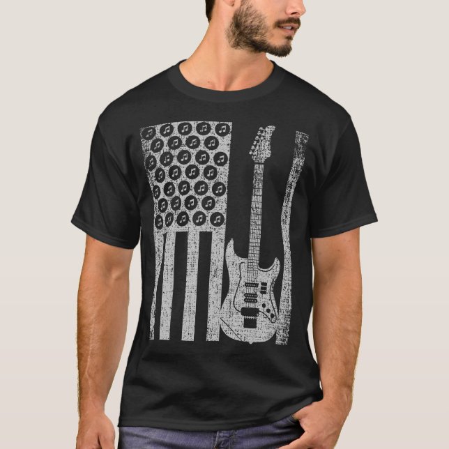 Camiseta Bandera americana eléctrica de los E.E.U.U. de la (Anverso)