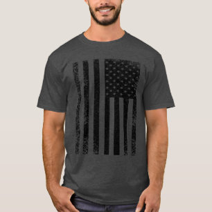 Camiseta Bandera Americana en Blanco y Negro Angustiada Gen