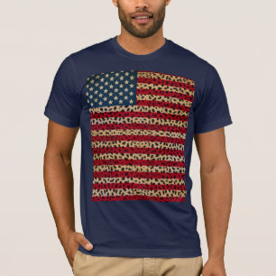 Camiseta Bandera americana en diseño de la impresión del