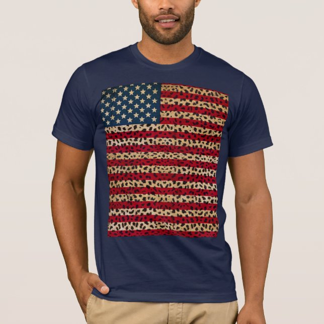 Camiseta Bandera americana en diseño de la impresión del (Anverso)