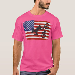 Camiseta Bandera Americana en problemas en bicicleta Bmx