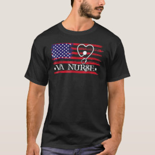 Camiseta Bandera Americana Enfermera Va Patriótica 4 De Jul