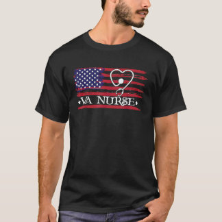 Camiseta Bandera Americana Enfermera VA Patriótica 4 de Jul