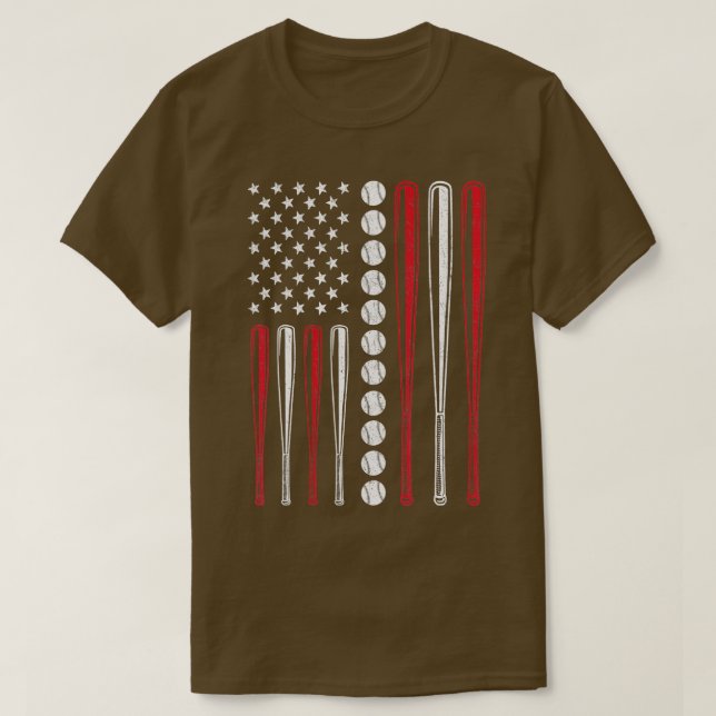 Camiseta Bandera Americana equipo de béisbol regalo Hombres (Diseño del anverso)