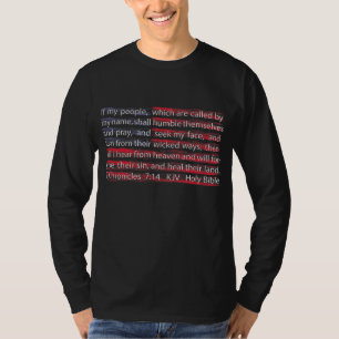 Camiseta Bandera Americana Escritura Cristiana 2 Crónicas 7