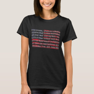 Camiseta Bandera Americana Escritura Cristiana 2 Crónicas 7