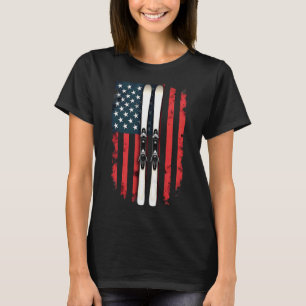 Camiseta Bandera Americana Esquí Alpino Esquiador _2