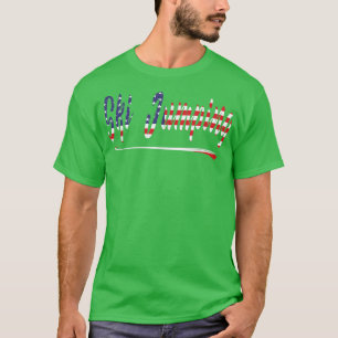 Camiseta Bandera Americana Esquí de Nieve Jumping Fan Graph