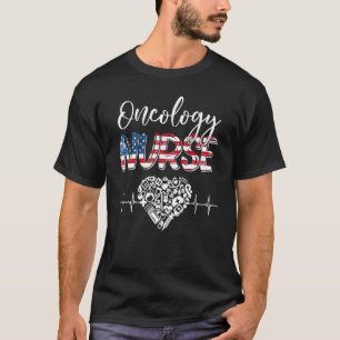 Camiseta Bandera Americana Estetoscopio Enfermera Oncológic