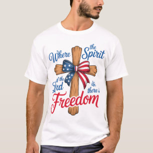 Camiseta Bandera Americana Fe Religiosa 4 de Julio Libertad