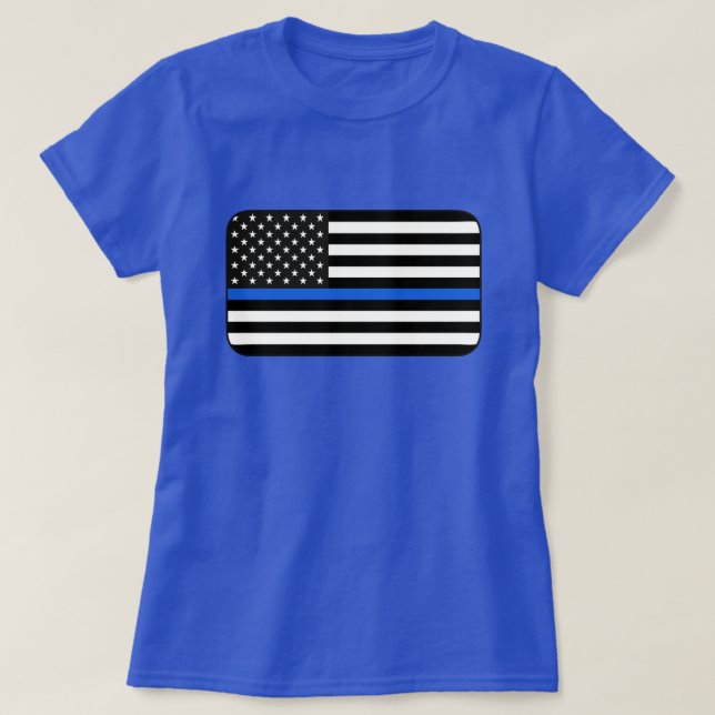 Camiseta Bandera americana fina de Blue Line (Diseño del anverso)
