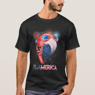 Camiseta Bandera Americana Flamingo 4 De Julio Ee.Uu. P
