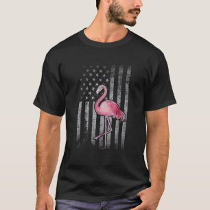 Camiseta Bandera Americana Flamingo Rosa Patriótico 4 De Ju
