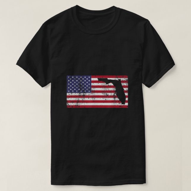 Camiseta Bandera Americana FLORIDA USA Hombres Patrióticos  (Diseño del anverso)