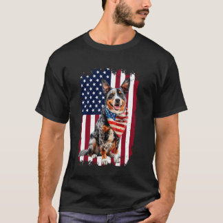 Camiseta Bandera Americana Ganado Australiano 4 De Julio Pe