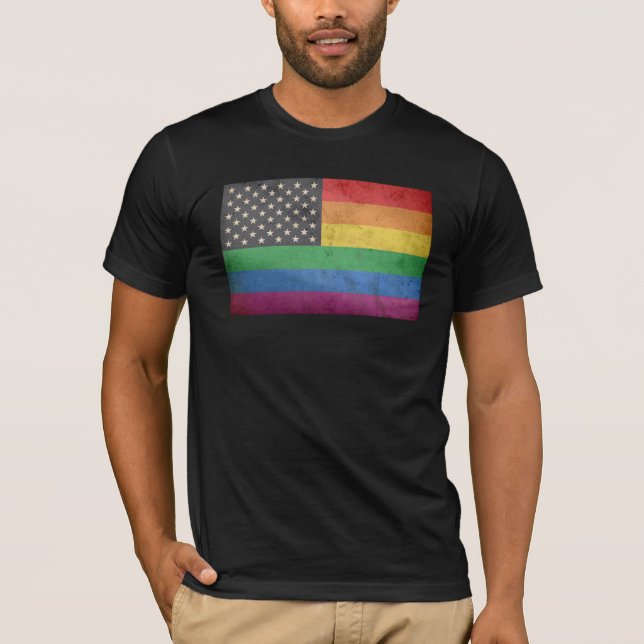 Camiseta Bandera americana gay (Anverso)