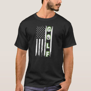 Camiseta Bandera Americana Golf Fun Golf Para Hombres Y Muj