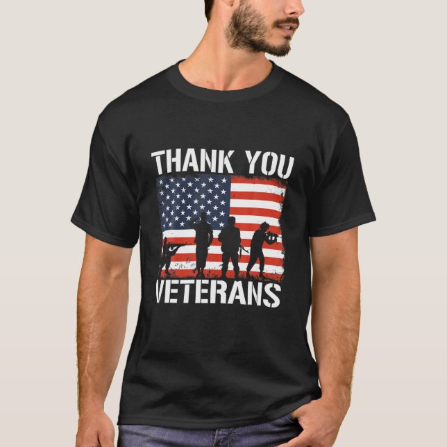 Camiseta Bandera Americana Gracias Día De Los Veteranos Reg (Anverso)