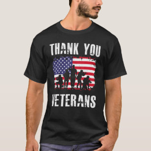 Camiseta Bandera Americana Gracias Veteranos Por Hombres Mu