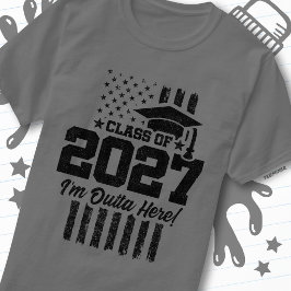 Camiseta Bandera Americana Graduación Clase Superior 2027