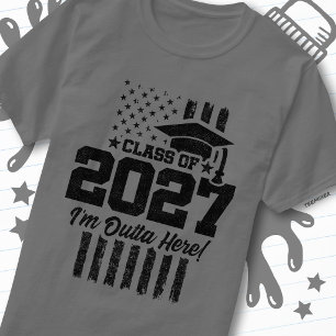 Camiseta Bandera Americana Graduación Clase Superior 2027