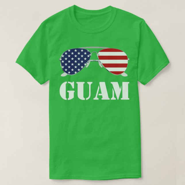 Camiseta Bandera americana Guam Gafas de sol Patriótico (Diseño del anverso)
