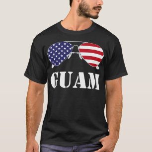 Camiseta Bandera americana Guam Gafas de sol Patriótico