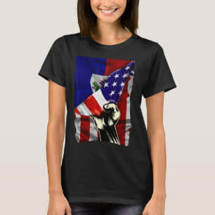Camiseta Bandera americana haitiana enarbolada bandera de l