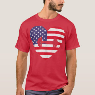 Camiseta Bandera Americana Heart GYM 4 de julio Patriótico 