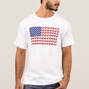 Camiseta Bandera americana hecha fuera de patos