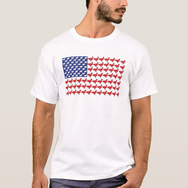 Camiseta Bandera americana hecha fuera de patos (Anverso)