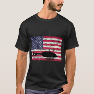 Camiseta Bandera americana helicóptero Bell 407 patriótico