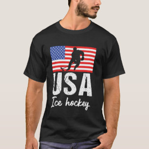 Camiseta Bandera Americana Hockey sobre Hielo 4 de Julio EE