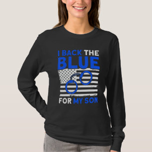 Camiseta Bandera Americana Hombres Apoyo El Azul Por Mi Hij