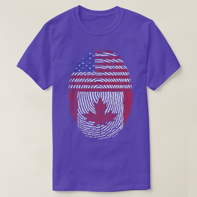 Camiseta Bandera Americana Huella de arce canadiense Cana (Diseño del anverso)