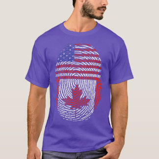 Camiseta Bandera Americana Huella de arce canadiense Cana