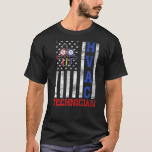 Camiseta Bandera Americana HVAC Technist USA Flag HVAC Tech