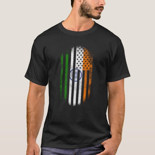 Camiseta Bandera americana india   la India y diseño de los (Anverso)