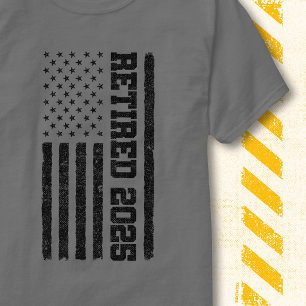 Camiseta Bandera Americana Jubilada 2025 Retro Vintage Patr