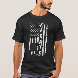 Camiseta Bandera Americana Karate Fan Usa Karate Jugador Ba
