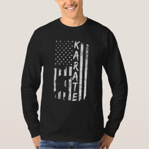 Camiseta Bandera Americana Karate Fan Usa Karate Player Fla