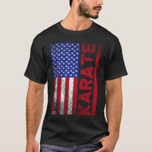 Camiseta Bandera Americana Karate Karate Patriótico Estud