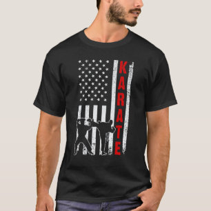 Camiseta Bandera Americana Karate Para Hombres Mujeres Kara