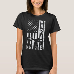 Camiseta Bandera Americana Karate Para Hombres Mujeres Kara