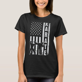 Camiseta Bandera Americana Karate Para Hombres Mujeres Kara