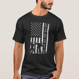 Camiseta Bandera Americana Karate Para Hombres Mujeres Kara